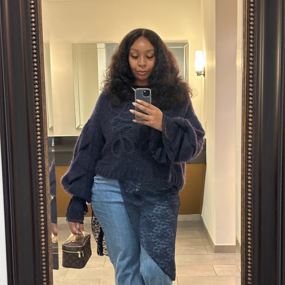 Loewe Deep Blue Women's Knit Jacket